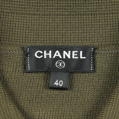 ロゴボタン ポロシャツ ニットワンピース コットン カーキグリーン シャネル ワンピース CHANEL