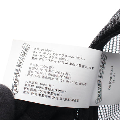 セメタリー トラッカー キャップ コットン レザー ブラック オレンジ クロムハーツ