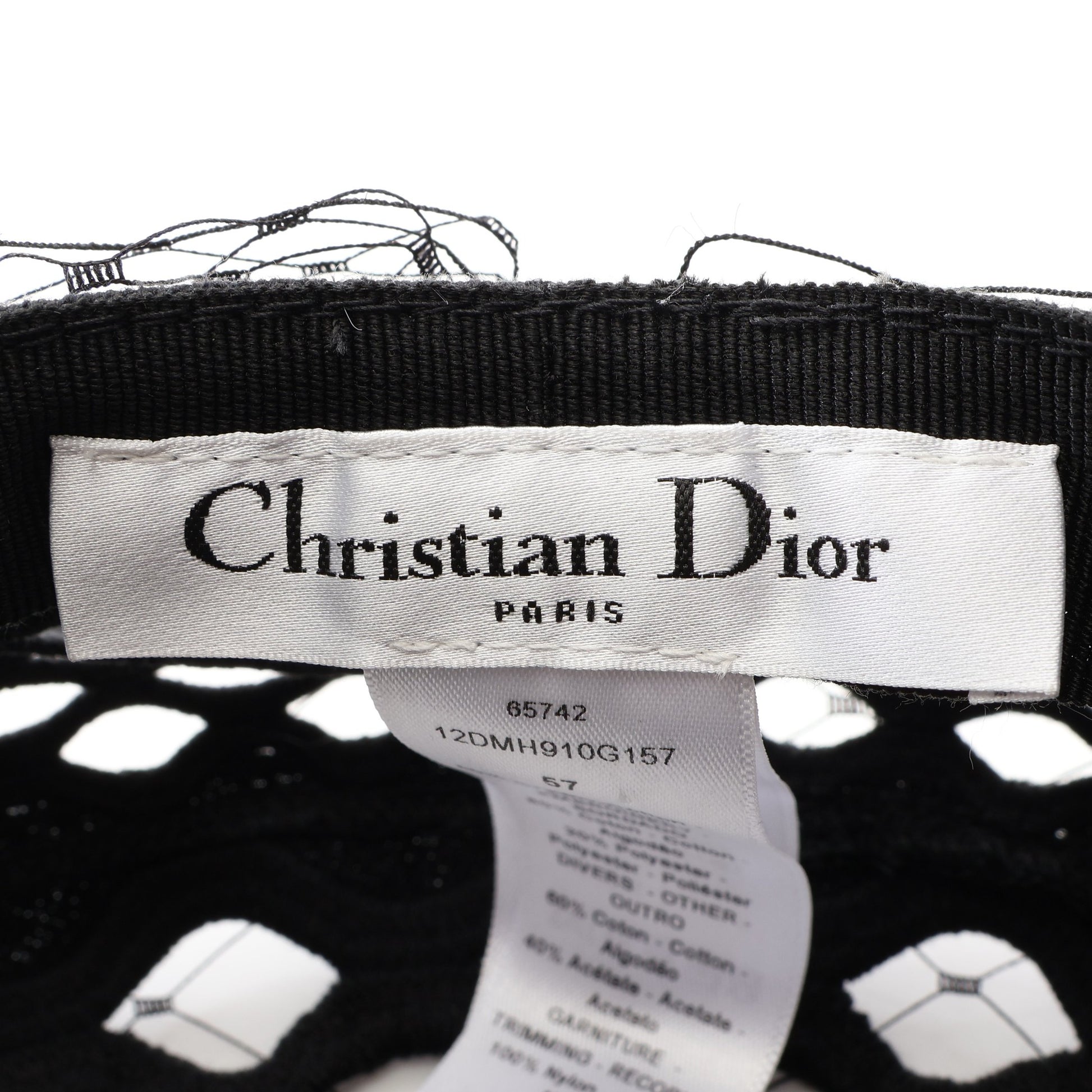 DIOR ARTY レース ベレー帽 帽子 コットン ブラック クリスチャンディオール 財布・小物 Christian Dior