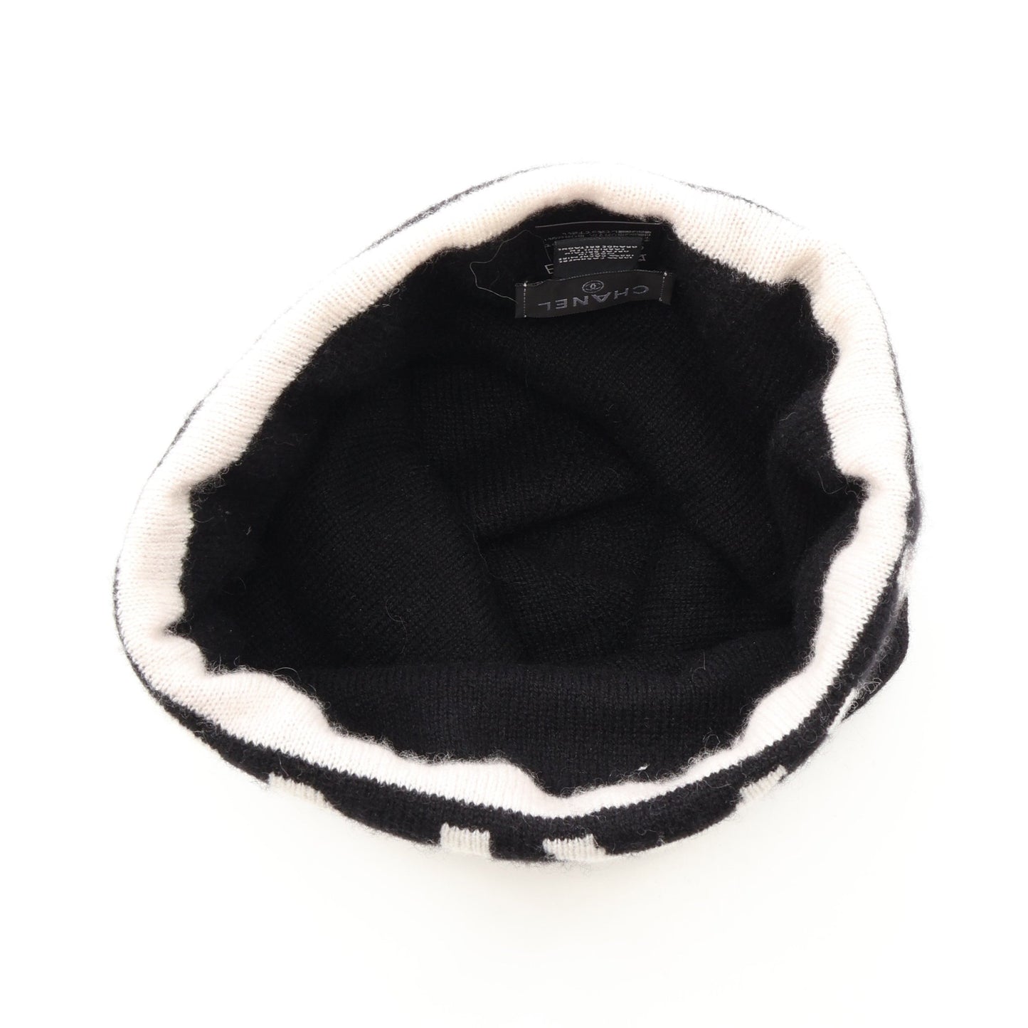 ロゴ ビーニー カシミヤ ブラック ホワイト シャネル 財布・小物 CHANEL