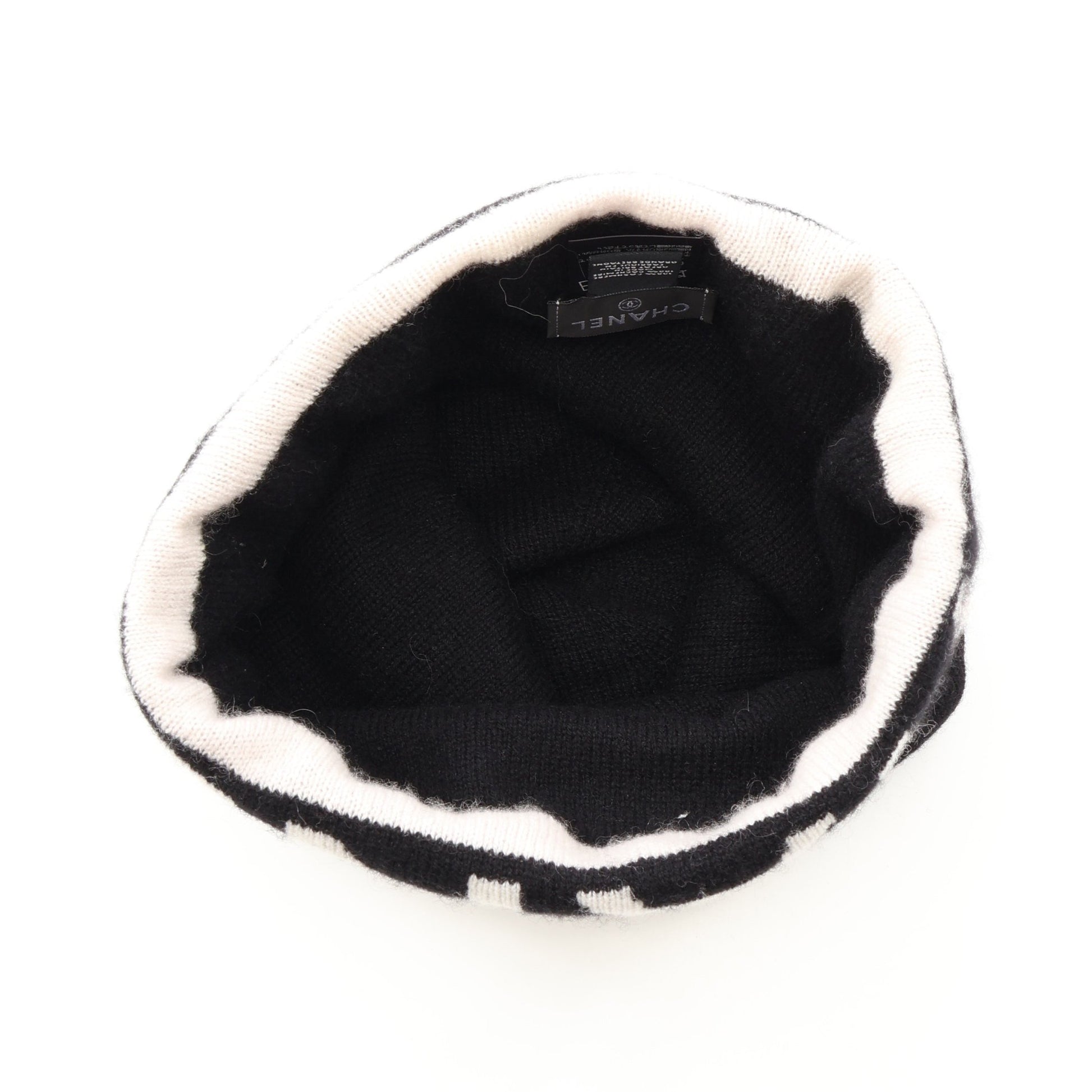 ロゴ ビーニー カシミヤ ブラック ホワイト シャネル 財布・小物 CHANEL