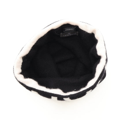 ロゴ ビーニー カシミヤ ブラック ホワイト シャネル 財布・小物 CHANEL