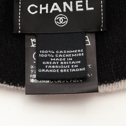 ロゴ ビーニー カシミヤ ブラック ホワイト シャネル 財布・小物 CHANEL