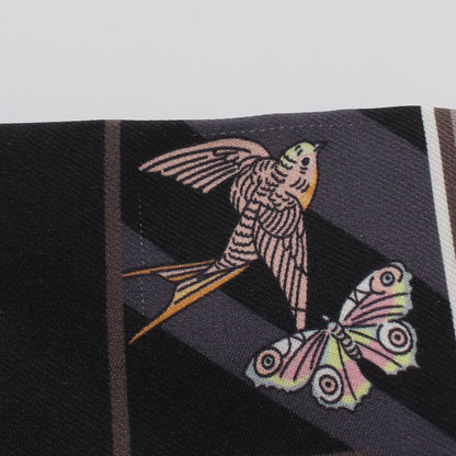 ツイリー HERMES STORY リボン スカーフ シルク ブラック マルチカラー エルメス