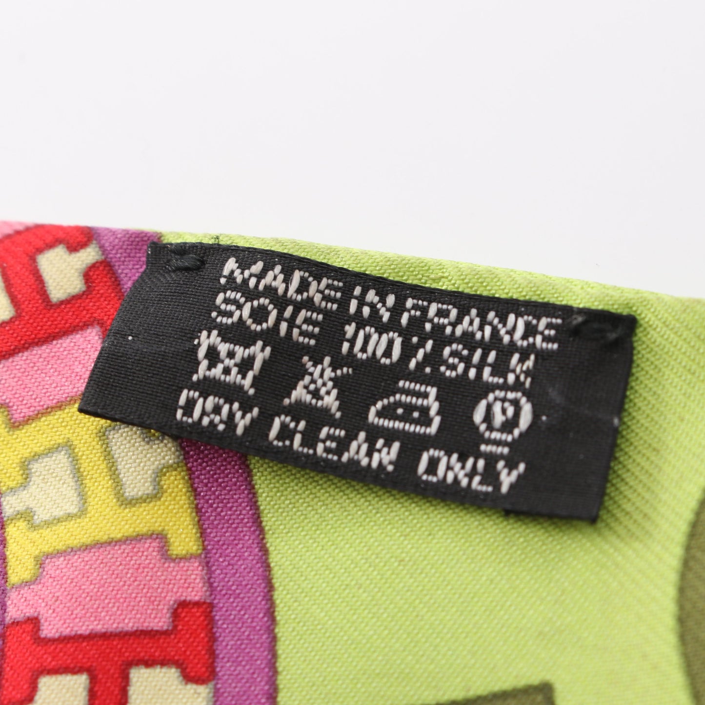 ツイリー FRANCE PARIS FBG 24 リボン スカーフ シルク ライトグリーン マルチカラー エルメス