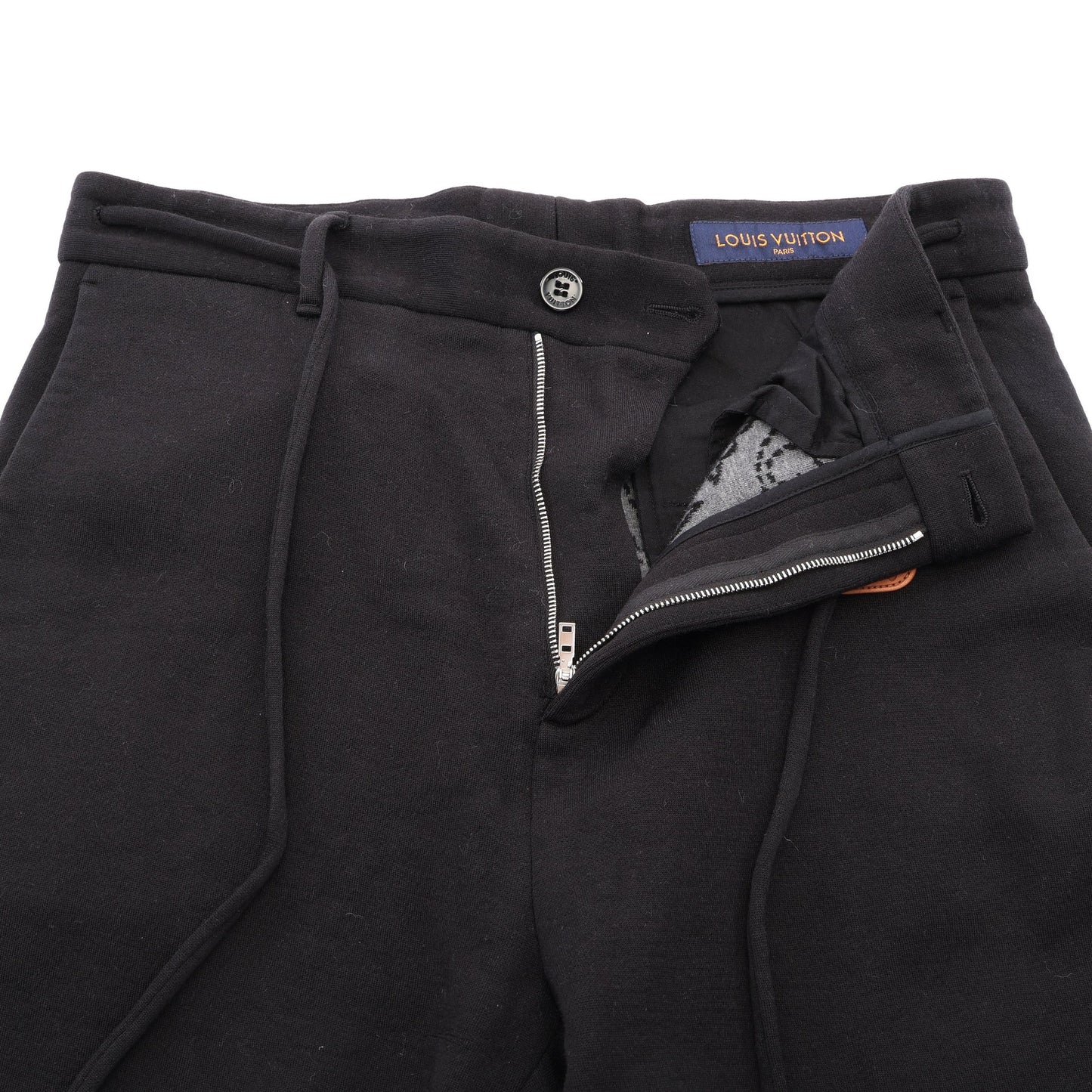 LOUIS VUITTON × NBA Sporty Trousers スウェットパンツ ウール コットン レザー ブラック ルイヴィトン