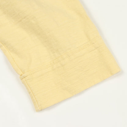 サイドスリット ロゴ刺繍 長袖Tシャツ コットン イエロー ジルサンダー