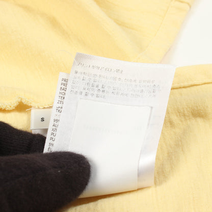 サイドスリット ロゴ刺繍 長袖Tシャツ コットン イエロー ジルサンダー