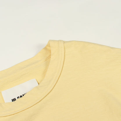 サイドスリット ロゴ刺繍 長袖Tシャツ コットン イエロー ジルサンダー