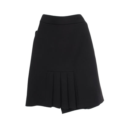 バックプリーツ ラップスカート コットン ナイロン ブラック プラダ ボトムス PRADA