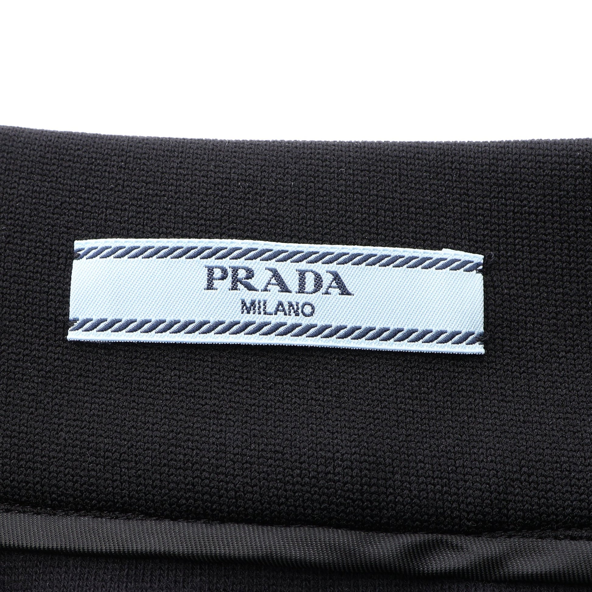 バックプリーツ ラップスカート コットン ナイロン ブラック プラダ ボトムス PRADA