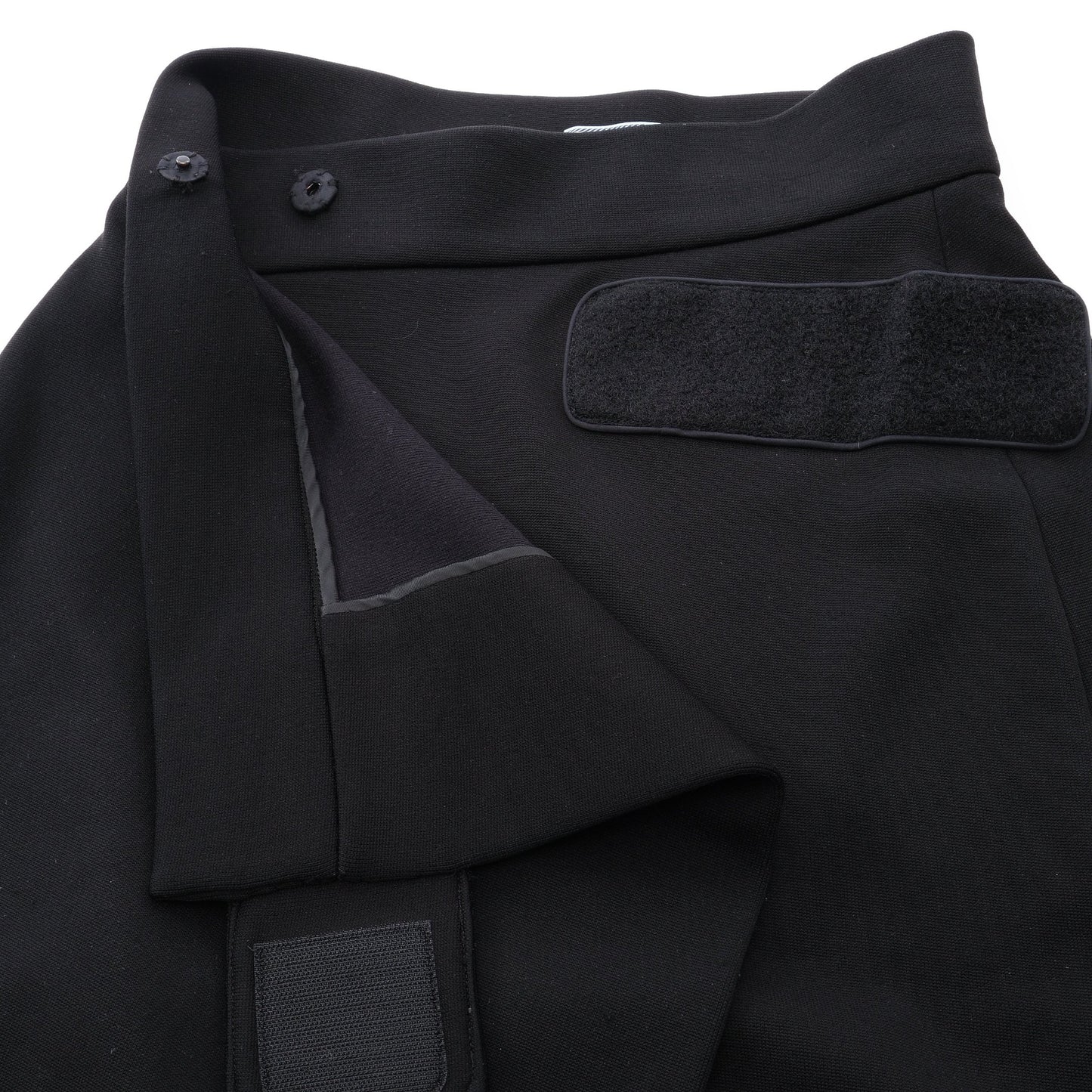 バックプリーツ ラップスカート コットン ナイロン ブラック プラダ ボトムス PRADA