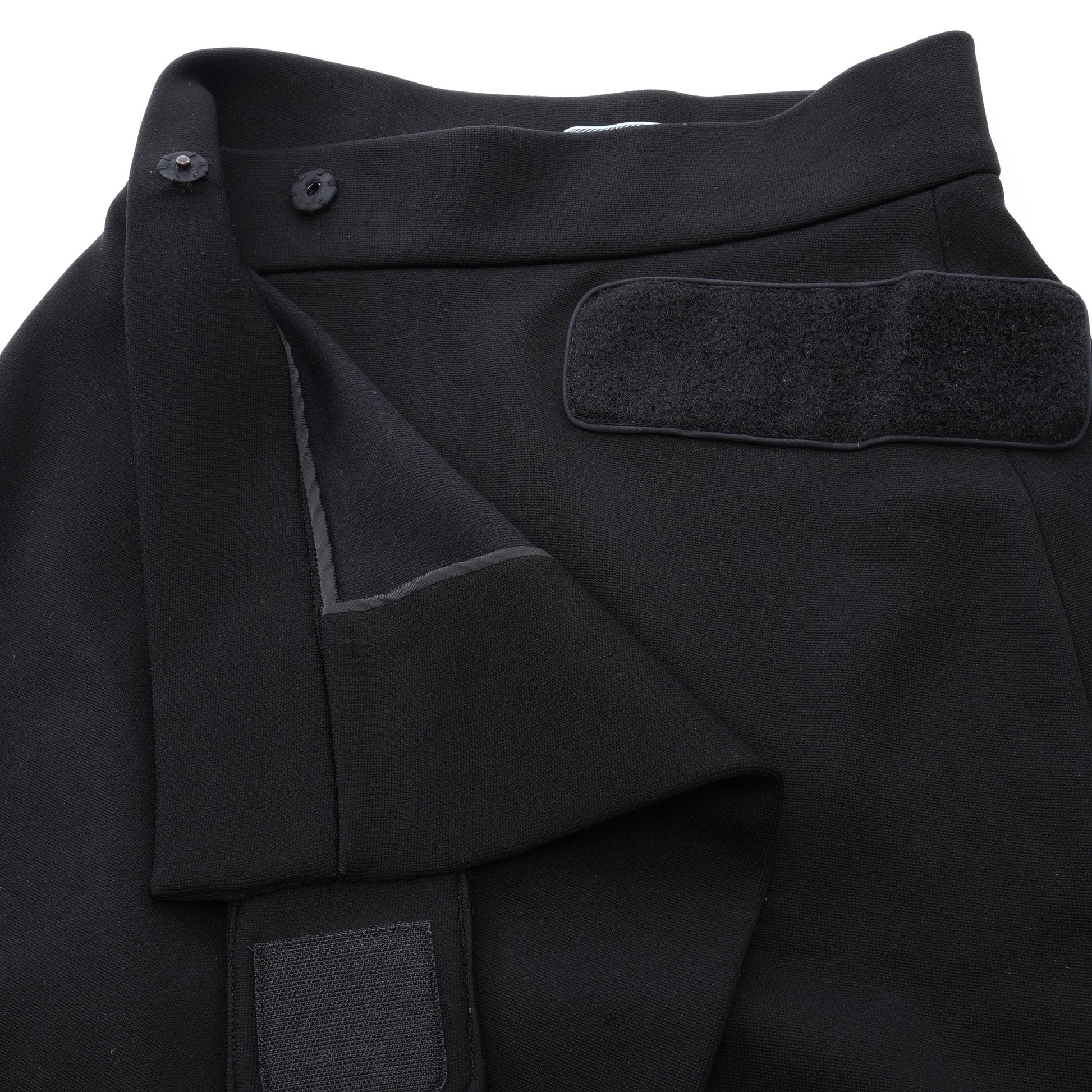 バックプリーツ ラップスカート コットン ナイロン ブラック プラダ ボトムス PRADA