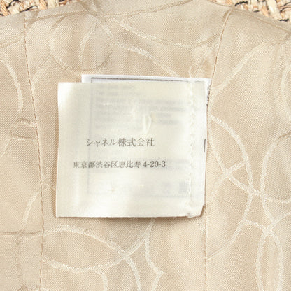 ココマーク ベスト ジャケット シルク ウール レザー ベージュ アイボリー ブラック シャネル