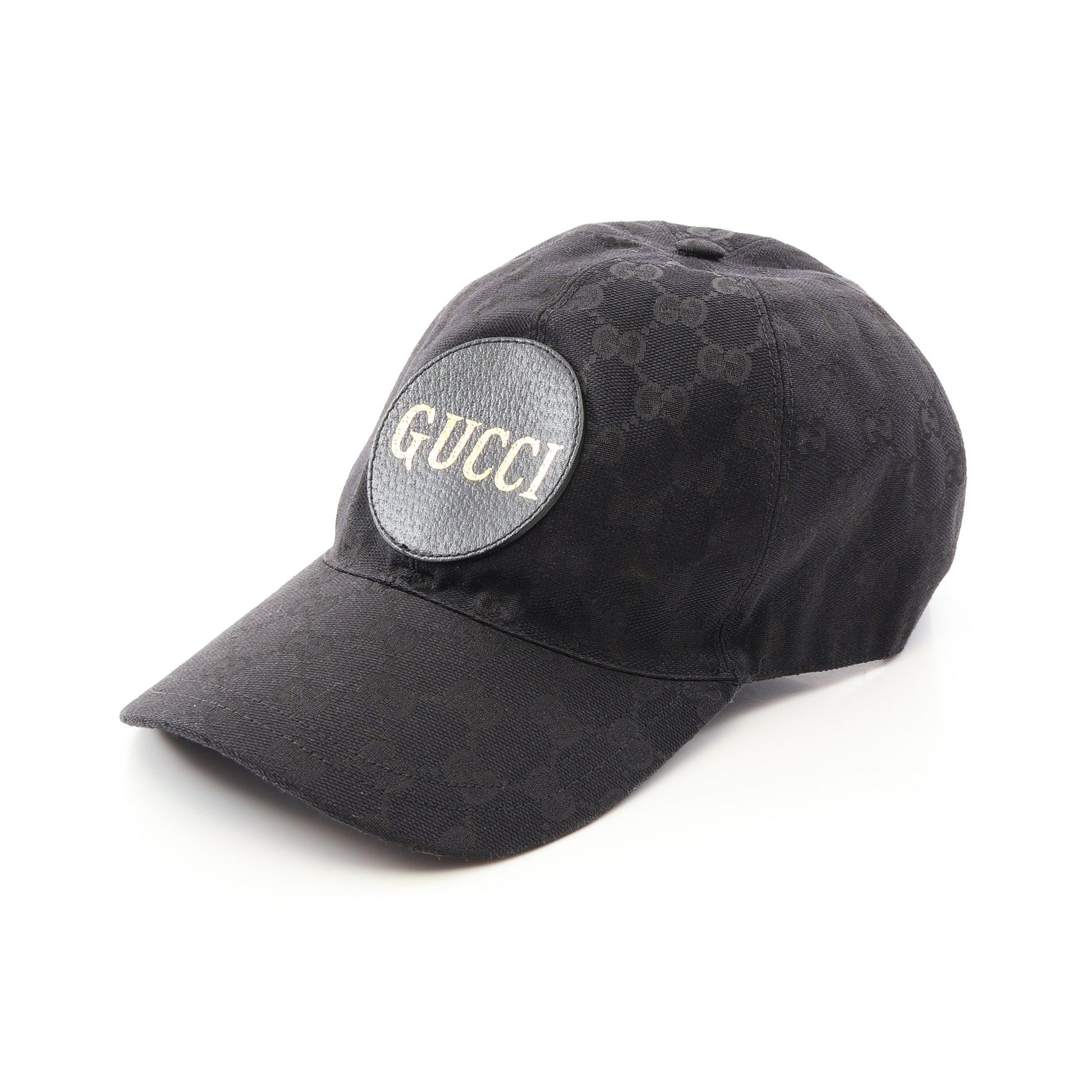 GGキャンバス ベースボール キャップ レザー ブラック グッチ 財布・小物 GUCCI
