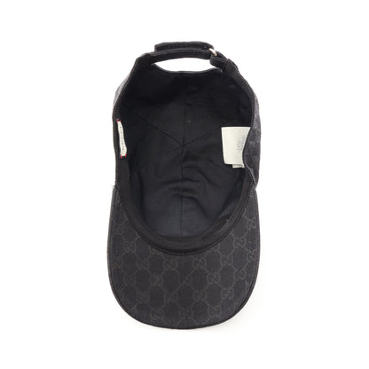 GGキャンバス ベースボール キャップ レザー ブラック グッチ 財布・小物 GUCCI