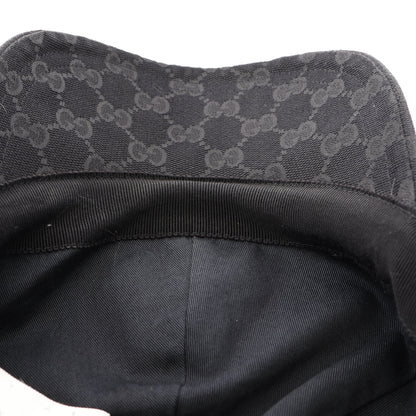 GGキャンバス ベースボール キャップ レザー ブラック グッチ 財布・小物 GUCCI