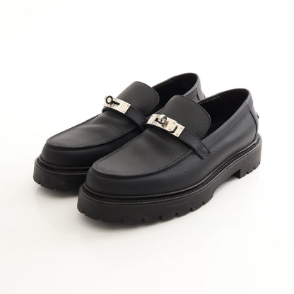アイコン ケリーバックル ローファー モカシン レザー ブラック エルメス シューズ HERMES
