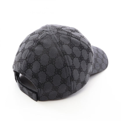 BALENCIAGA × GUCCI HACKER CAP ハッカー キャップ 帽子 キャンバス ブラック バレンシアガ