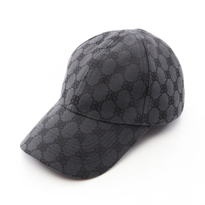 BALENCIAGA × GUCCI HACKER CAP ハッカー キャップ 帽子 キャンバス ブラック バレンシアガ