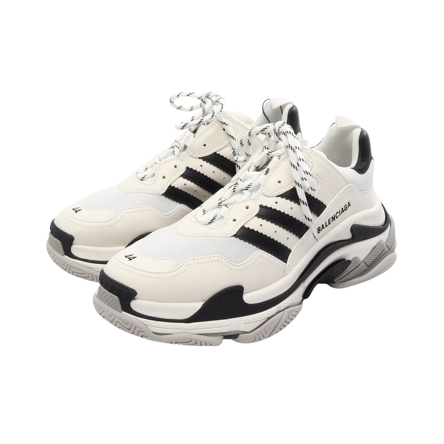 BALENCIAGA × adidas TRIPLE S トリプルS スニーカー ファブリック レザー ホワイト ブラック バレンシアガ