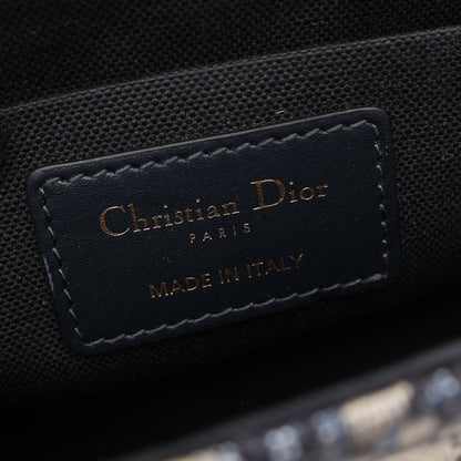 30 MONTAIGNE モンテーニュ オブリーク ジャガード ショルダーバッグ キャンバス レザー ネイビー クリスチャンディオール
