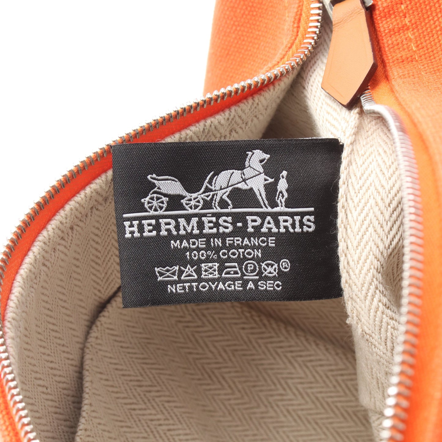 ブリッドアブラックPM オランジュ フー ハンドバッグ キャンバス オレンジ ボルドー シルバー金具 エルメス