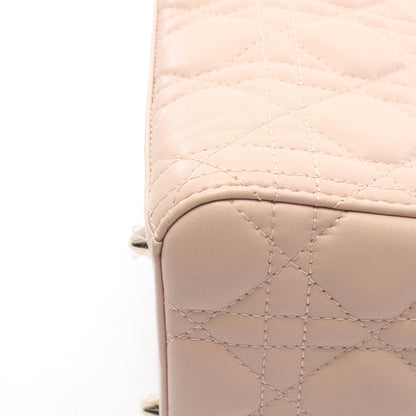 LADY DIOR レディディオール カナージュ 2WAY ハンドバッグ レザー ピンクベージュ クリスチャンディオール