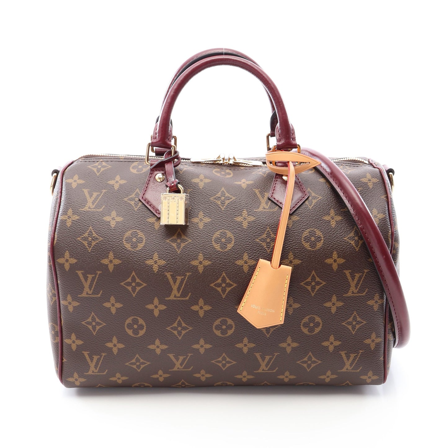スピーディ30 ソフト モノグラム 2WAY ハンドバッグ PVC レザー ブラウン ボルドー ルイヴィトン バッグ LOUIS VUITTON