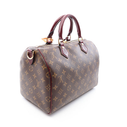 スピーディ30 ソフト モノグラム 2WAY ハンドバッグ PVC レザー ブラウン ボルドー ルイヴィトン バッグ LOUIS VUITTON