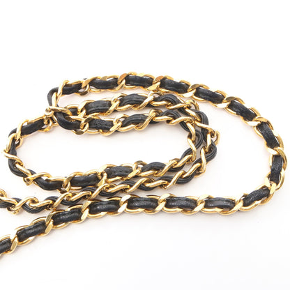 マトラッセ チェーンショルダーバッグ ラムスキン ブラック ゴールド金具 ヴィンテージ シャネル