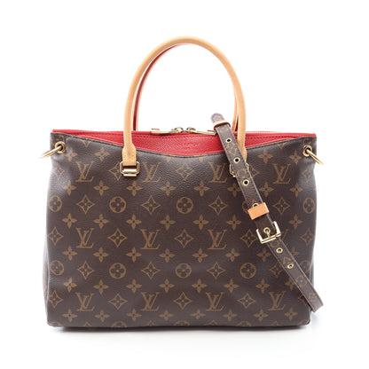 パラス モノグラム スリーズ 2WAY ハンドバッグ PVC レザー ブラウン レッド ルイヴィトン バッグ LOUIS VUITTON