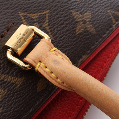 パラス モノグラム スリーズ 2WAY ハンドバッグ PVC レザー ブラウン レッド ルイヴィトン バッグ LOUIS VUITTON