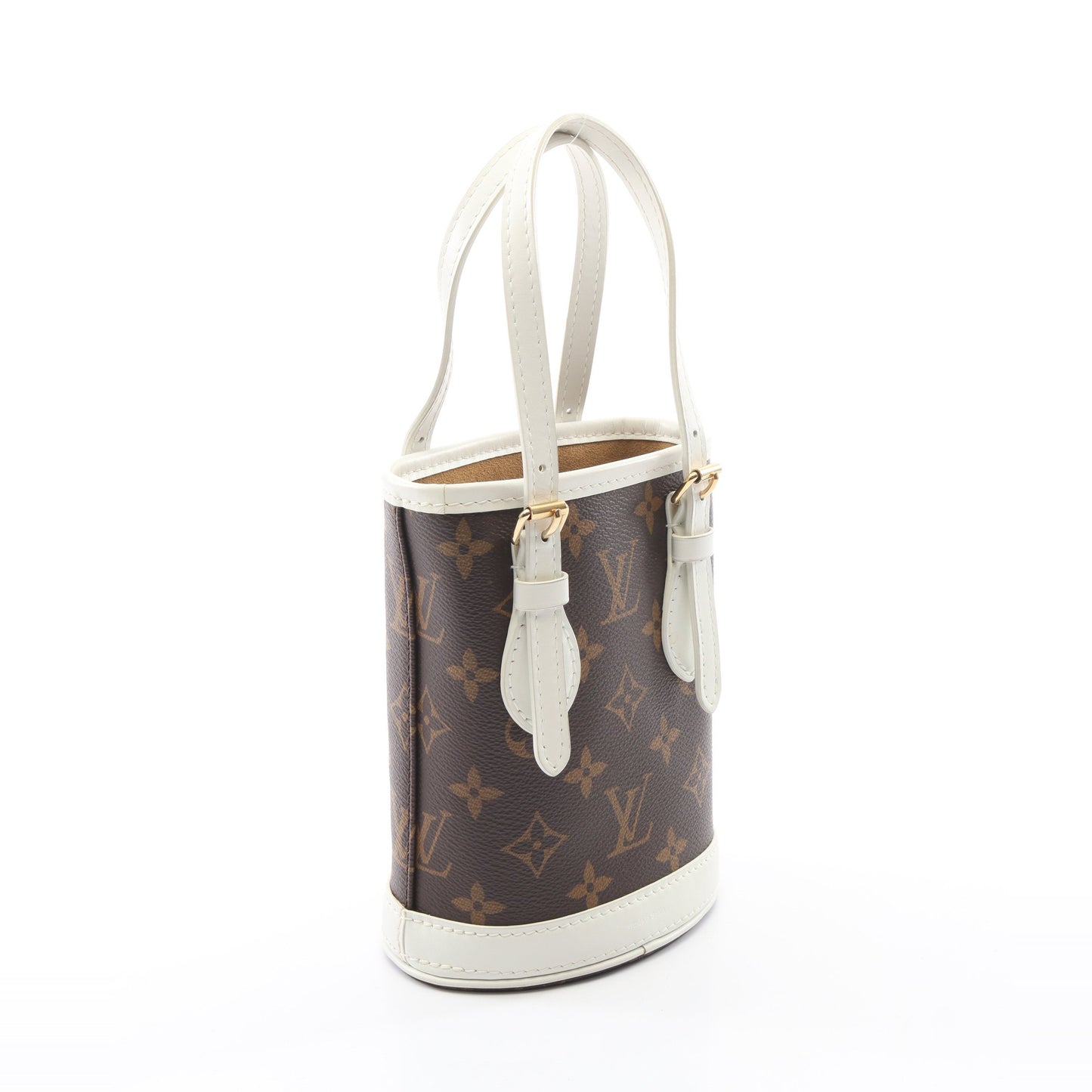 ナノ バケット モノグラム 2WAY ハンドバッグ PVC レザー ブラウン ホワイト ルイヴィトン バッグ LOUIS VUITTON