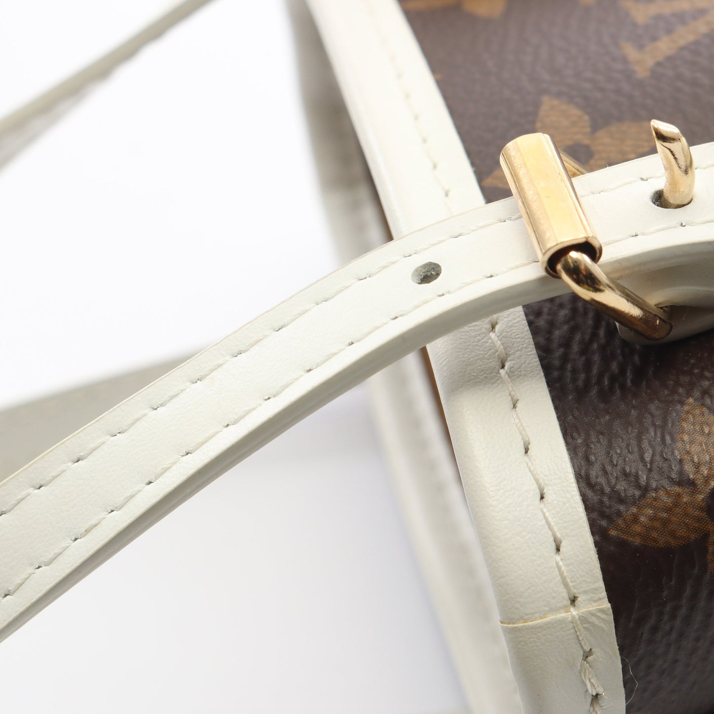 ナノ バケット モノグラム 2WAY ハンドバッグ PVC レザー ブラウン ホワイト ルイヴィトン バッグ LOUIS VUITTON