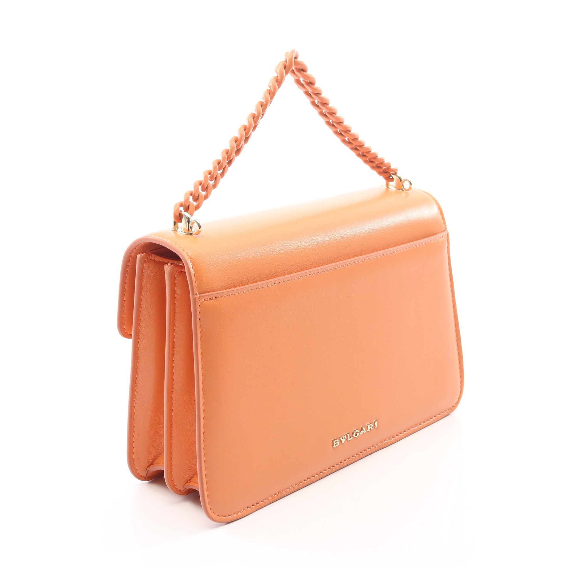 セルペンティ フォーエバー 2WAY チェーンハンドバッグ レザー コーラルオレンジ ブルガリ バッグ BVLGARI