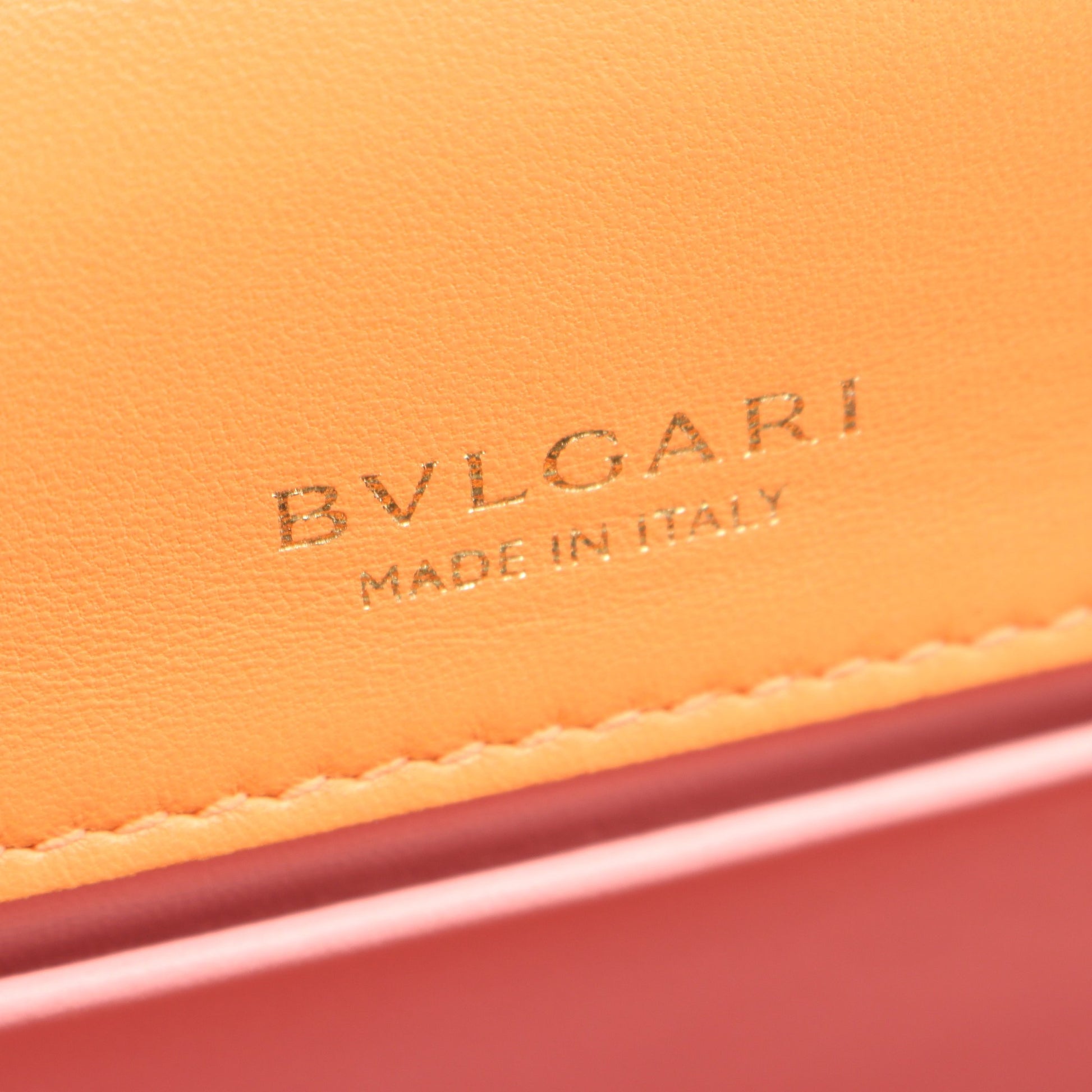 セルペンティ フォーエバー 2WAY チェーンハンドバッグ レザー コーラルオレンジ ブルガリ バッグ BVLGARI