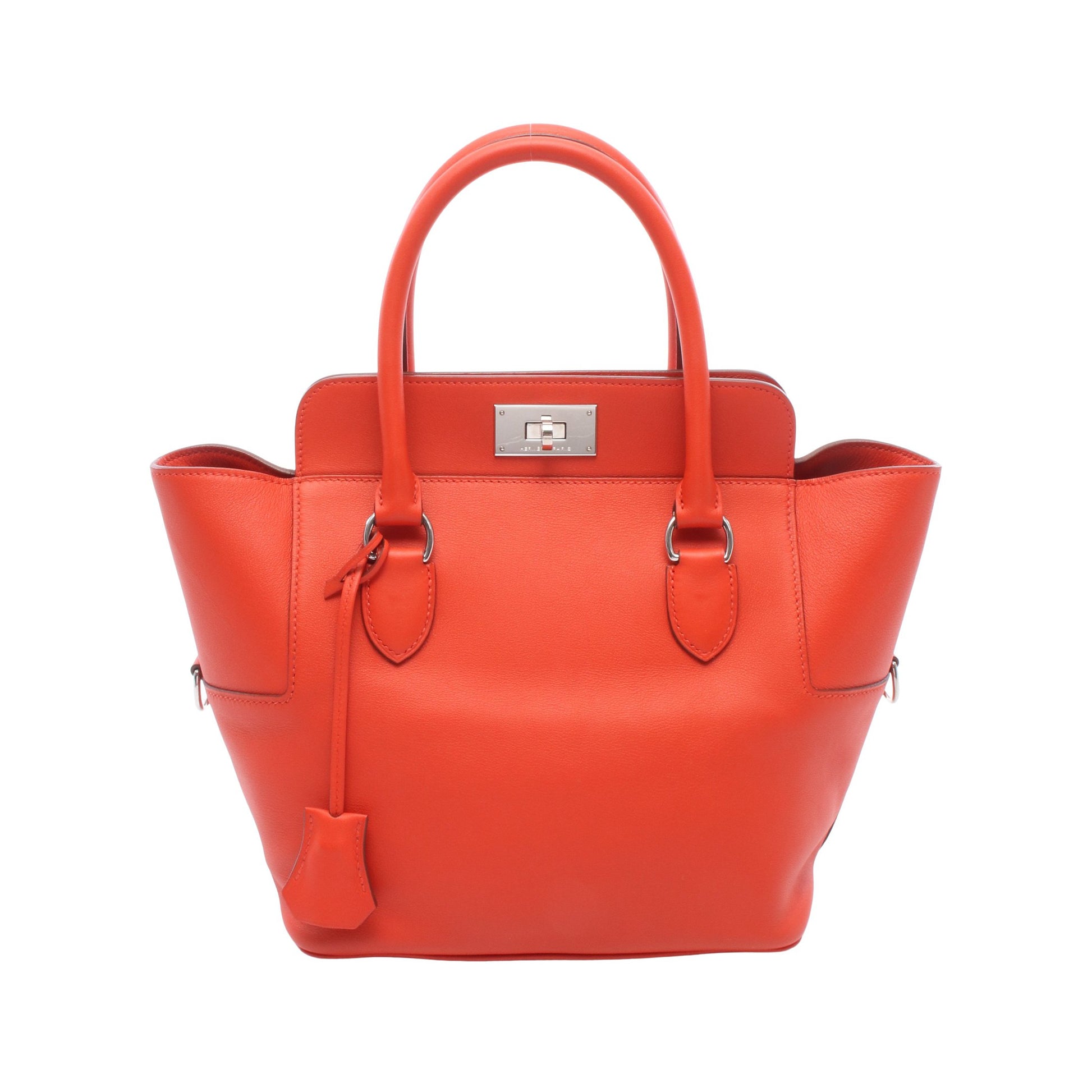ツールボックス20 カプシーヌ ハンドバッグ ヴォースイフト オレンジレッド シルバー金具 T刻印 エルメス バッグ HERMES