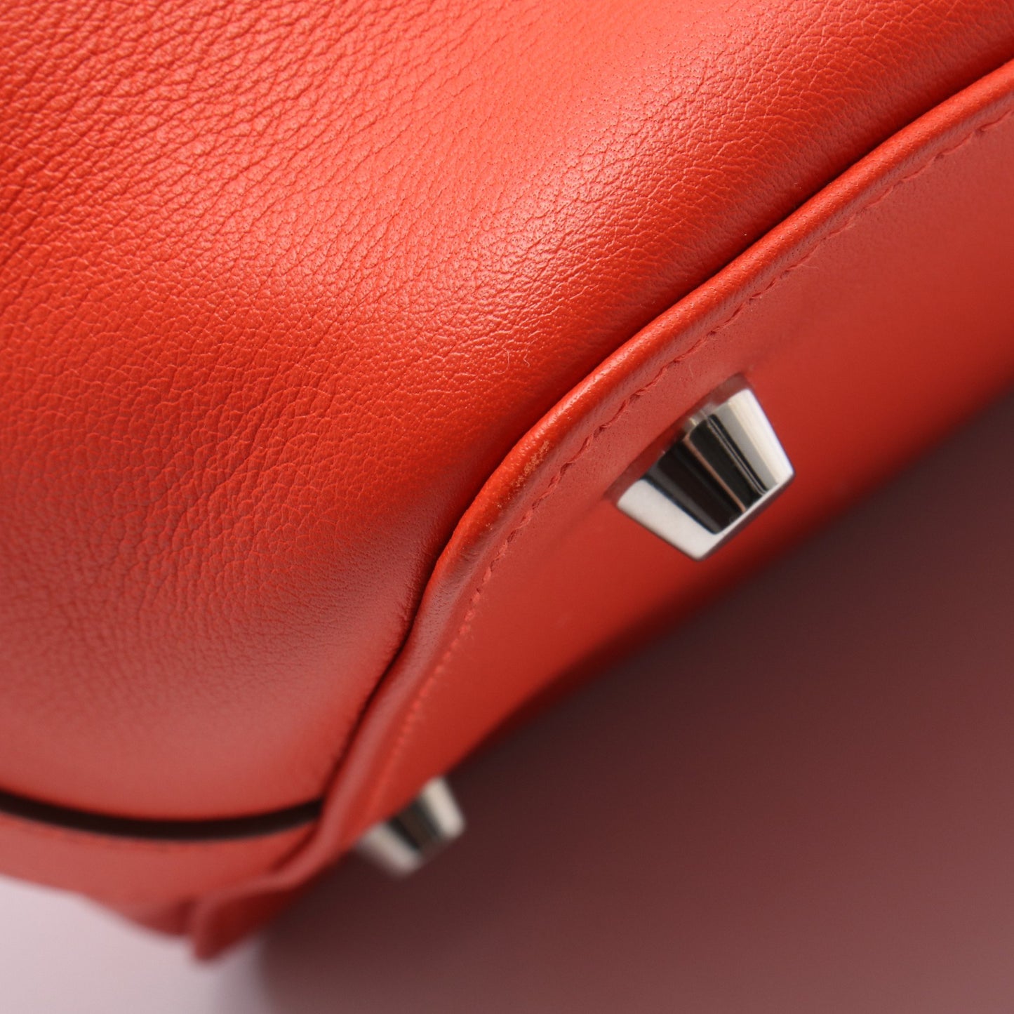 ツールボックス20 カプシーヌ ハンドバッグ ヴォースイフト オレンジレッド シルバー金具 T刻印 エルメス バッグ HERMES