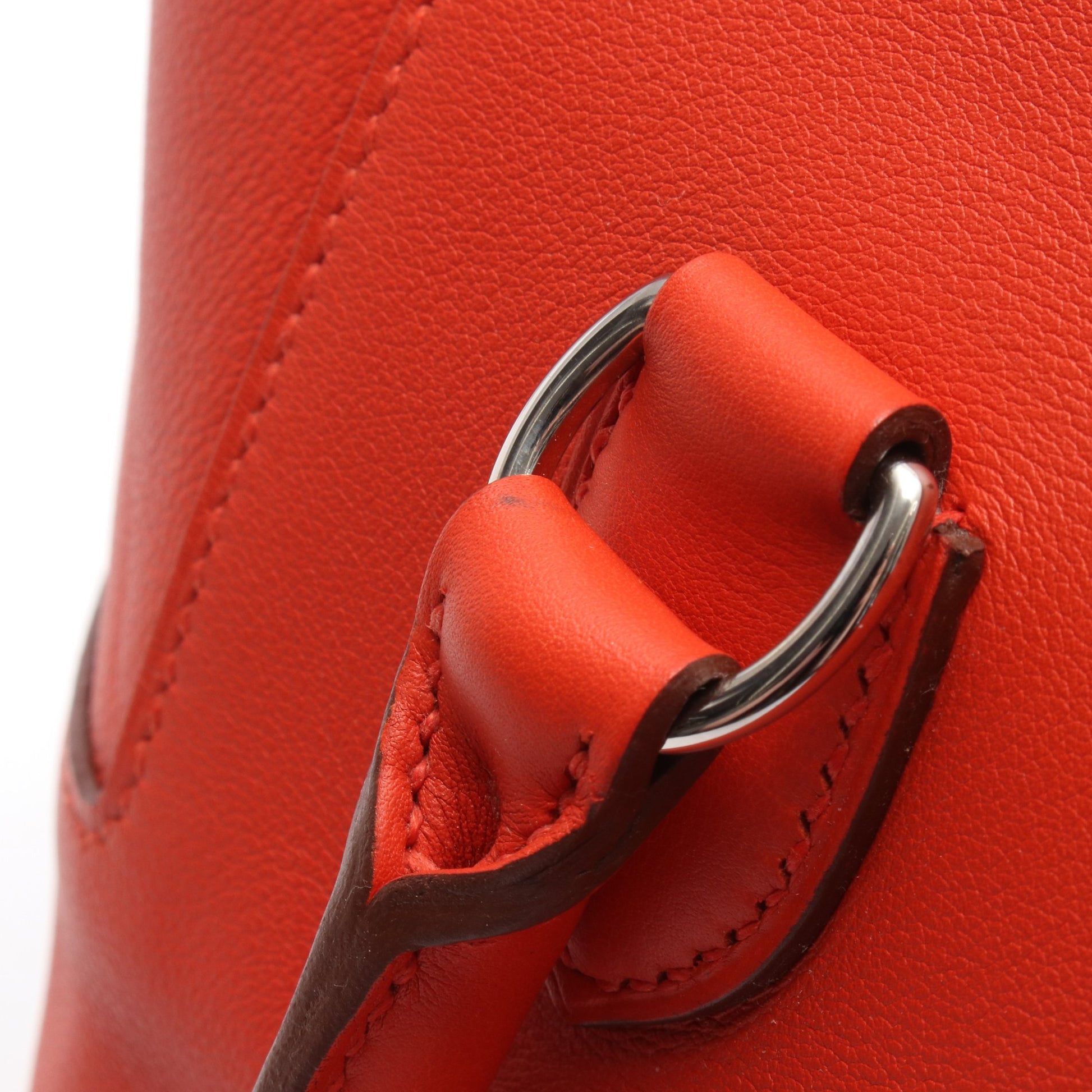 ツールボックス20 カプシーヌ ハンドバッグ ヴォースイフト オレンジレッド シルバー金具 T刻印 エルメス バッグ HERMES