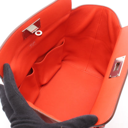 ツールボックス20 カプシーヌ ハンドバッグ ヴォースイフト オレンジレッド シルバー金具 T刻印 エルメス バッグ HERMES