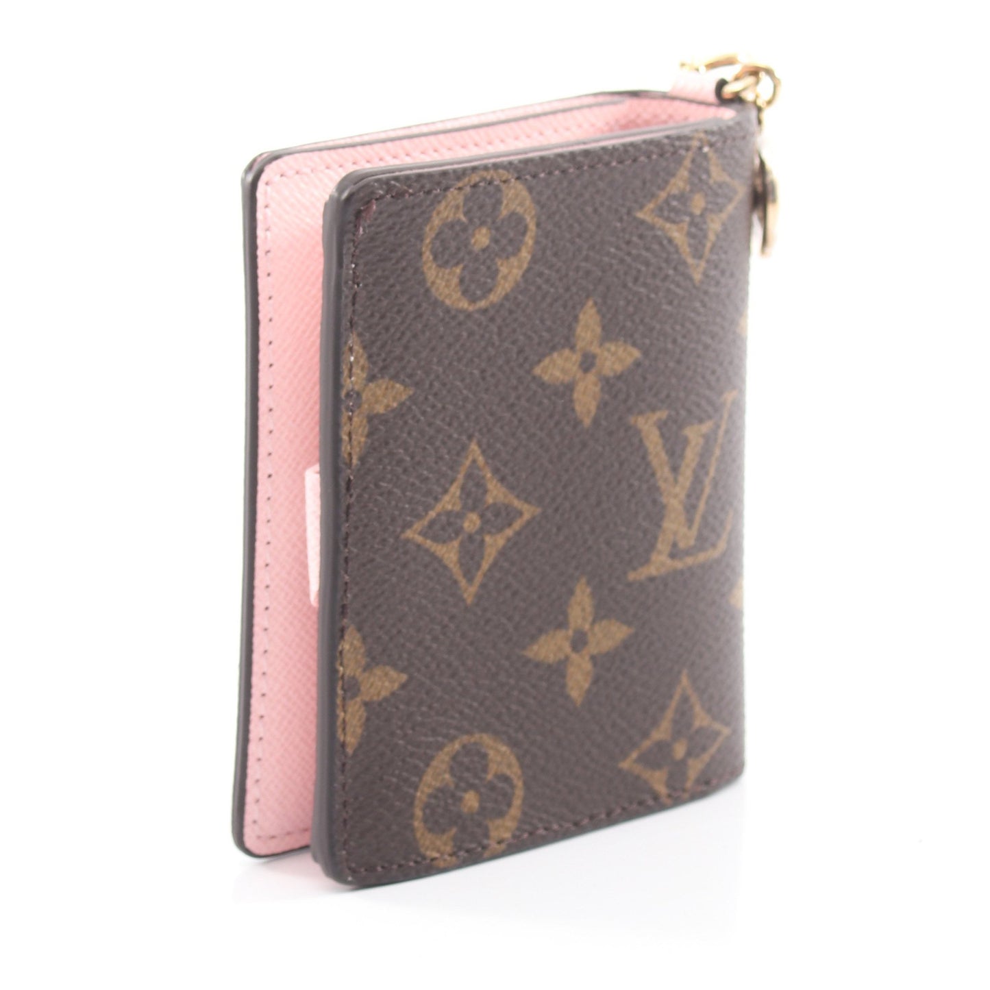 ポケットウォレット LV チャーム コンフェッティピンク モノグラム 二つ折り財布 モノグラム ブラウン ピンク ルイヴィトン