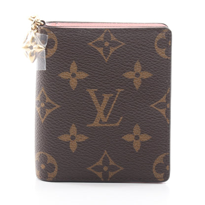 ポケットウォレット LV チャーム コンフェッティピンク モノグラム 二つ折り財布 モノグラム ブラウン ピンク ルイヴィトン
