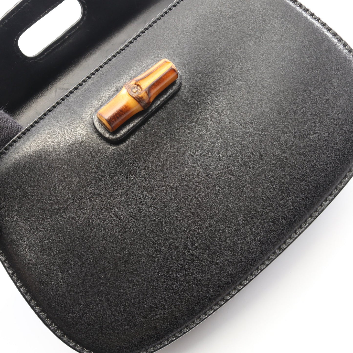 バンブー 2WAY ハンドバッグ レザー ブラック グッチ