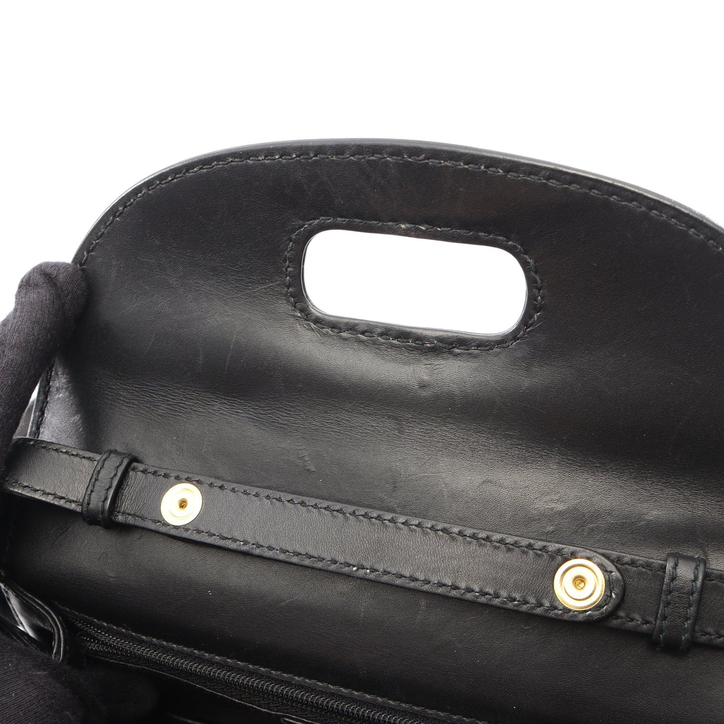 バンブー 2WAY ハンドバッグ レザー ブラック グッチ