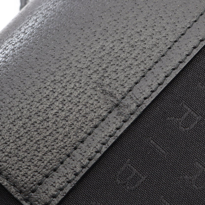 ロゴマニア ワンショルダーバッグ キャンバス レザー ブラック ブルガリ