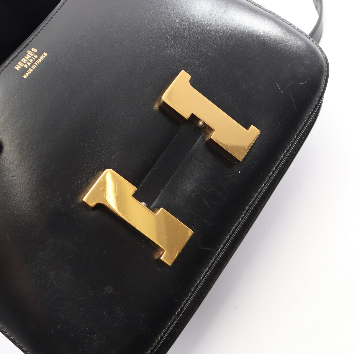 コンスタンス23 ショルダーバッグ ボックスカーフ ブラック ゴールド金具 ○J刻印 エルメス バッグ HERMES