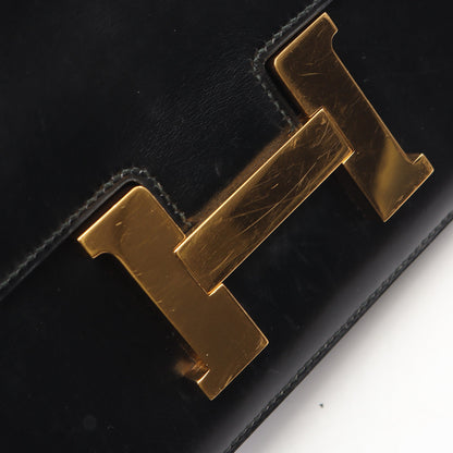 コンスタンス23 ショルダーバッグ ボックスカーフ ブラック ゴールド金具 ○J刻印 エルメス バッグ HERMES