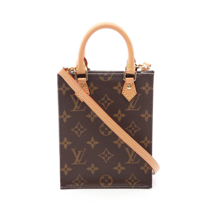 プティット サックプラ モノグラム 2WAY ハンドバッグ PVC レザー ブラウン ルイヴィトン バッグ LOUIS VUITTON