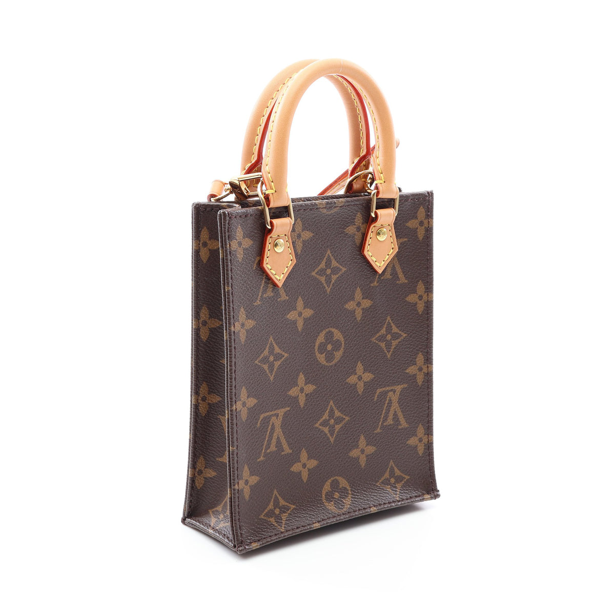 プティット サックプラ モノグラム 2WAY ハンドバッグ PVC レザー ブラウン ルイヴィトン バッグ LOUIS VUITTON